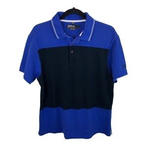 Barbour sz L Men’s Blue Black Polo Short Sleeve Shirt Preppy Golf Tennis Casual